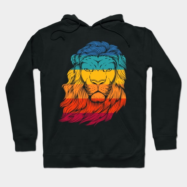 Vintage Lion Head Hoodie by Dojaja